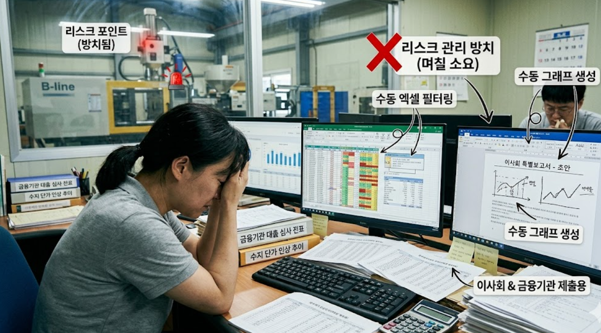 보고서 작성 수동 지연